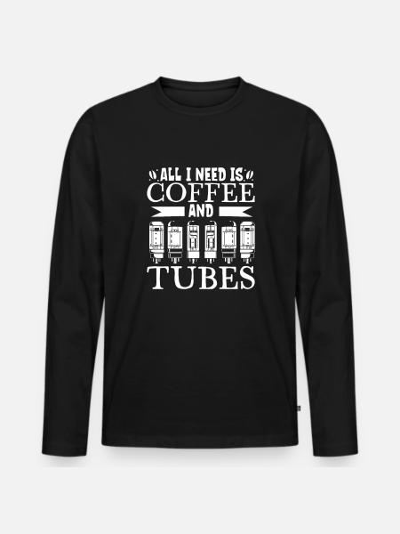 Coffee and vacuum tubes - Men's Premium Organic Long Sleeve Shirt - black