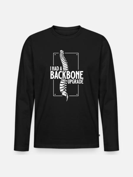 Spine Upgrade Received - Back Surgery - Men's Premium Organic Long Sleeve Shirt - black