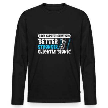 Wirbelsäulen-OP Überlebender - Rücken OP - Männer Premium Bio Langarmshirt - Schwarz - Vorne - Nico (187cm)
