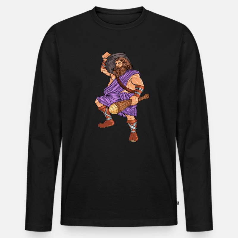 Dio della mitologia celtica - Dagda - Maglia a manica lunga ecologica premium da uomo - nero