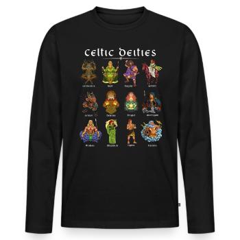 Gods of Celtic mythology - Men's Premium Organic Long Sleeve Shirt - black - Front - Nico (187cm)