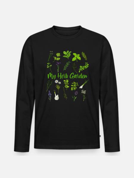 My Herb Garden - Medicinal Herbs - Men's Premium Organic Long Sleeve Shirt - black