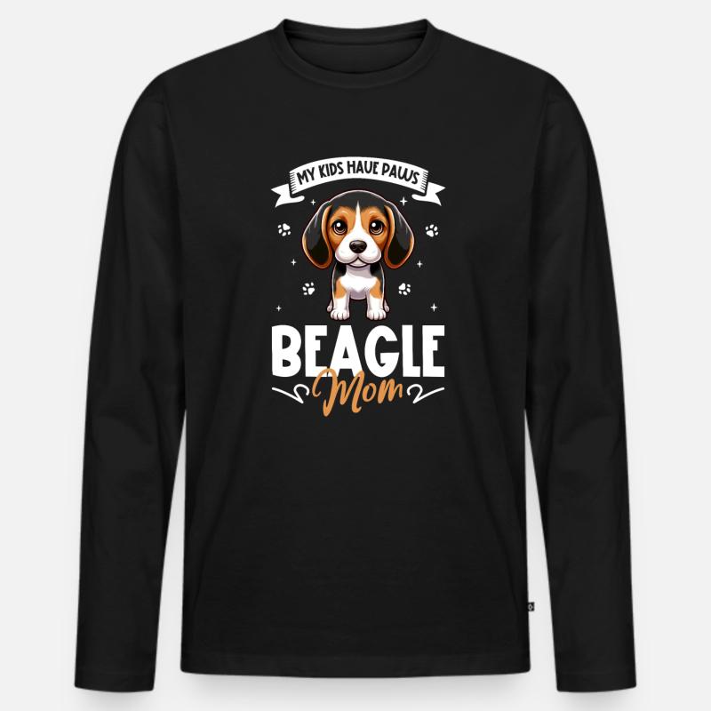 Beagle Mama - Männer Premium Bio Langarmshirt - Schwarz