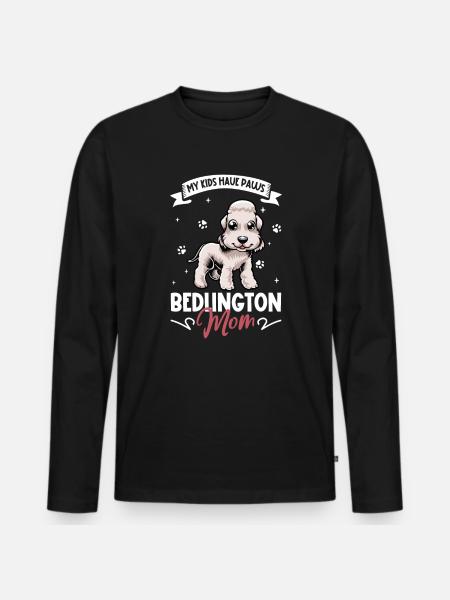 Bedlington Terrier Mom - Men's Premium Organic Long Sleeve Shirt - black