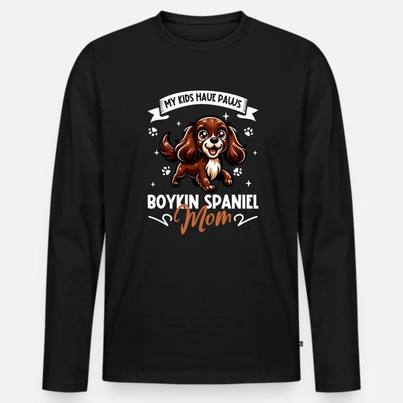Boykin Spaniel Mama - Männer Premium Bio Langarmshirt - Schwarz