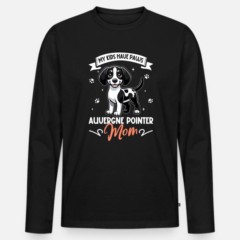 Braque d'Auvergne Mama - Männer Premium Bio Langarmshirt - Schwarz