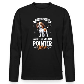 Braque Saint-Germain Maman - T-shirt manches longues Premium bio Homme - noir - Devant - Nico (187cm)