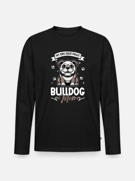 Maman bouledogue - T-shirt manches longues Premium bio Homme - noir