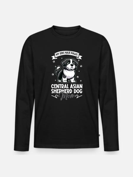 Central Asian Ovcharka Mama - Men's Premium Organic Long Sleeve Shirt - black
