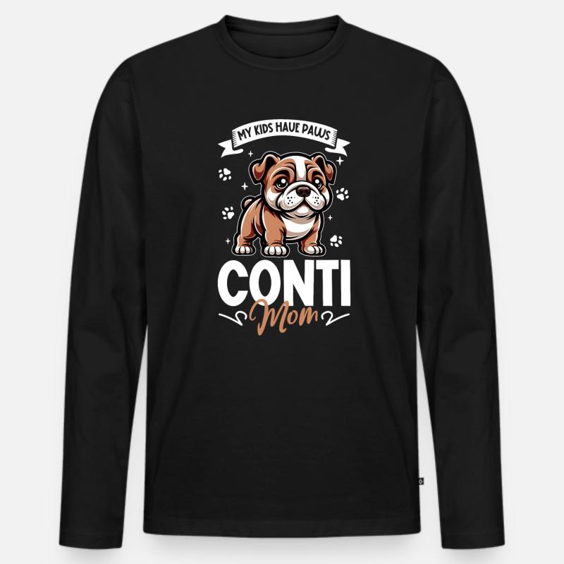 Continental Bulldog Mama - Männer Premium Bio Langarmshirt - Schwarz