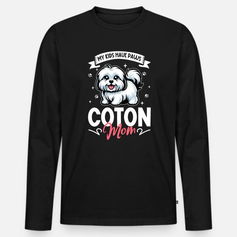 Coton de Tulear Mama - Männer Premium Bio Langarmshirt - Schwarz