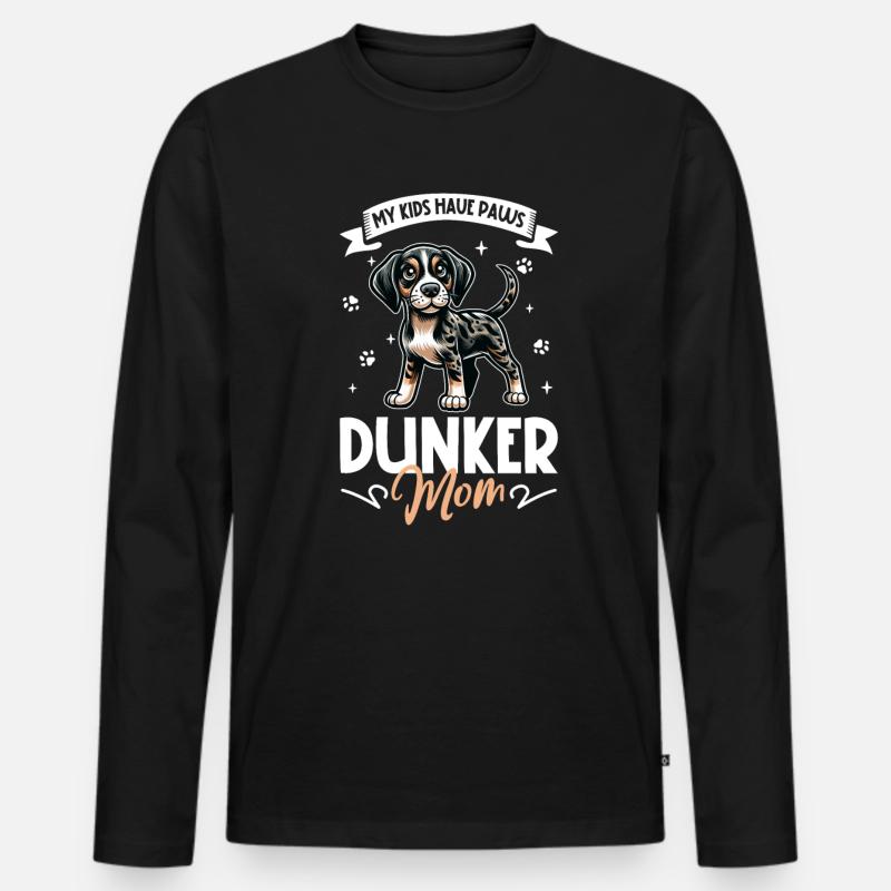 Dunker Mama - Männer Premium Bio Langarmshirt - Schwarz