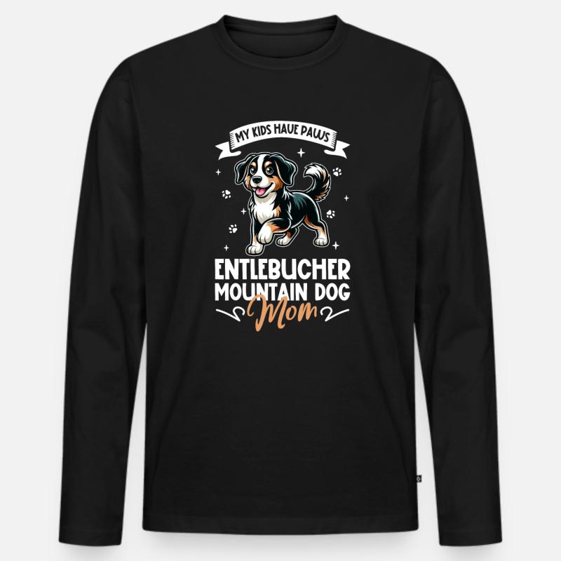 Entlebucher Sennenhund Mama - Männer Premium Bio Langarmshirt - Schwarz