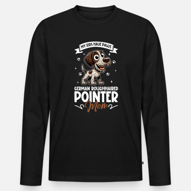 Deutsch Stichelhaar Mama - Männer Premium Bio Langarmshirt - Schwarz