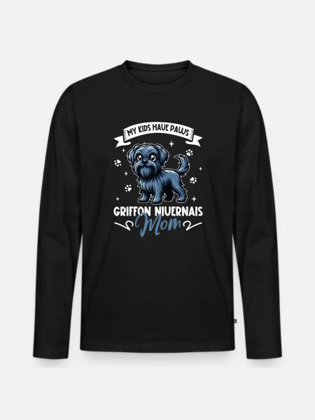 Griffon Nivernais, Mama - Men's Premium Organic Long Sleeve Shirt - black