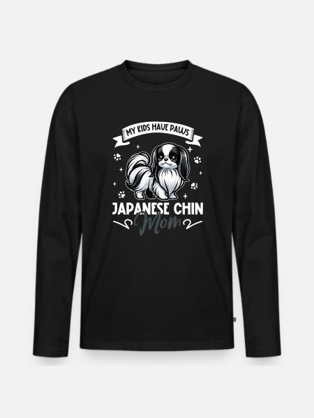 Japan Chin Mama - Men's Premium Organic Long Sleeve Shirt - black