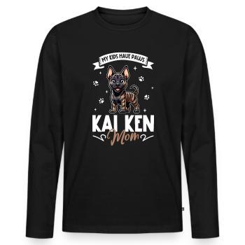 Kai Ken Mama - T-shirt manches longues Premium bio Homme - noir - Devant - Nico (187cm)