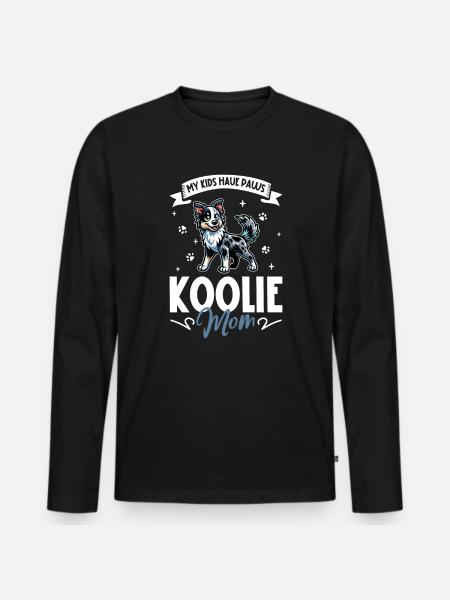 Koolie Mama - Männer Premium Bio Langarmshirt - Schwarz