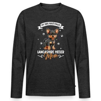Lancashire Heeler Mom - Men's Premium Organic Long Sleeve Shirt - heather anthracite - Front - Nico (187cm)