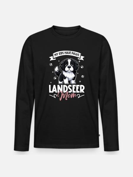 Landseer Mama - Men's Premium Organic Long Sleeve Shirt - black