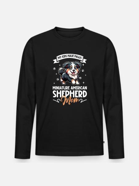 Miniature American Shepherd Mom - Men's Premium Organic Long Sleeve Shirt - black
