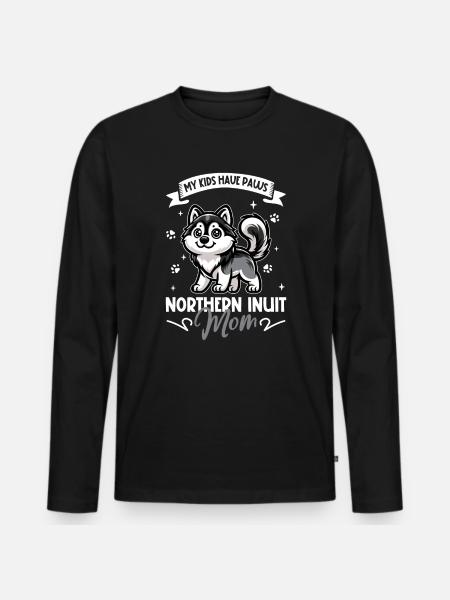 Northern Inuit Mama - Men's Premium Organic Long Sleeve Shirt - black