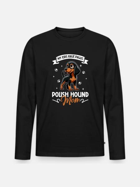 Polish Hound Mama - Men's Premium Organic Long Sleeve Shirt - black
