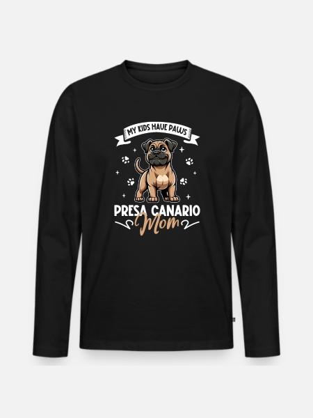 Dogue Canario Maman - T-shirt manches longues Premium bio Homme - noir
