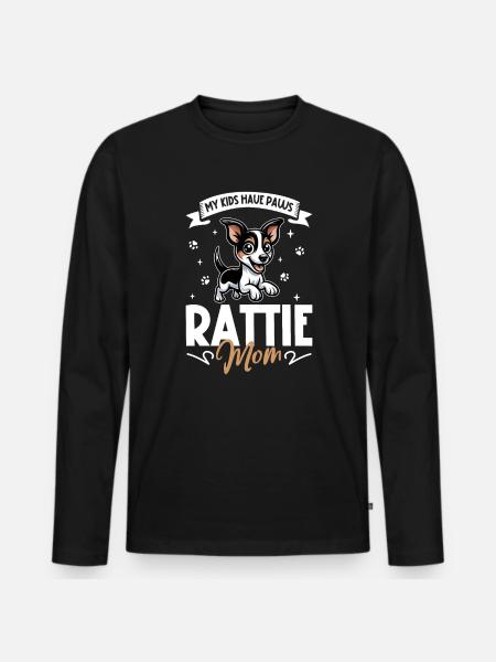 Rat Terrier Mom - Men's Premium Organic Long Sleeve Shirt - black