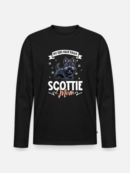 Scottish Terrier Mom - Men's Premium Organic Long Sleeve Shirt - black
