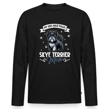 Skye Terrier Mama - Männer Premium Bio Langarmshirt - Schwarz - Vorne - Nico (187cm)