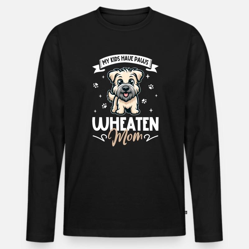 Irish Soft Coated Wheaten Terrier Mama - Männer Premium Bio Langarmshirt - Schwarz
