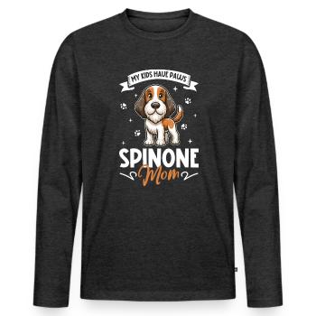 Spinone Italiano Mama - Men's Premium Organic Long Sleeve Shirt - heather anthracite - Front - Nico (187cm)