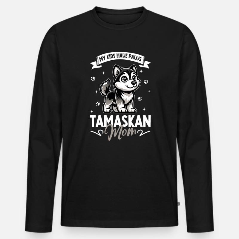 Tamaskan Mama - Männer Premium Bio Langarmshirt - Schwarz