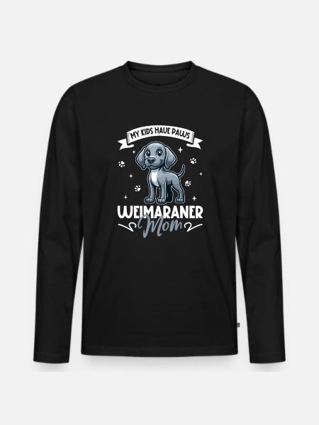 Weimaraner Mama - Männer Premium Bio Langarmshirt - Schwarz