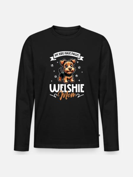 Maman Welsh Terrier - T-shirt manches longues Premium bio Homme - noir