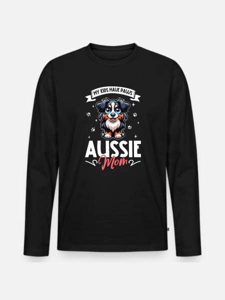 Australian Shepherd Mama - Männer Premium Bio Langarmshirt - Schwarz
