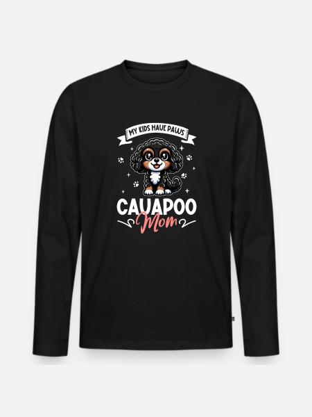 Maman Cavapoo - T-shirt manches longues Premium bio Homme - noir
