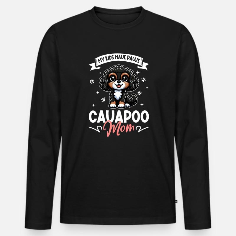 Maman Cavapoo - T-shirt manches longues Premium bio Homme - noir
