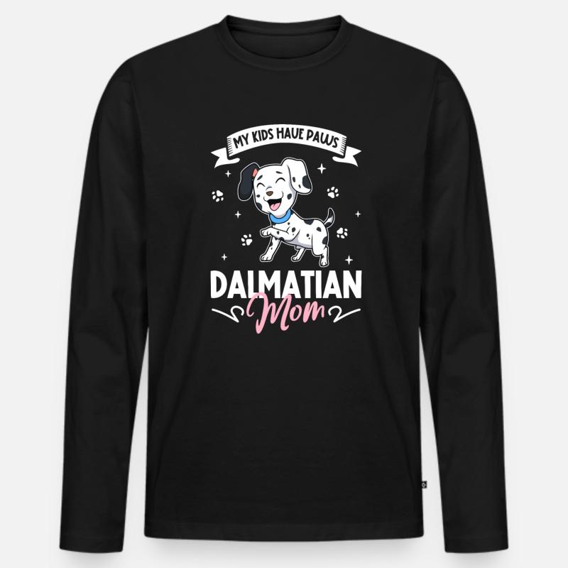 Dalmatiner Mama - Männer Premium Bio Langarmshirt - Schwarz
