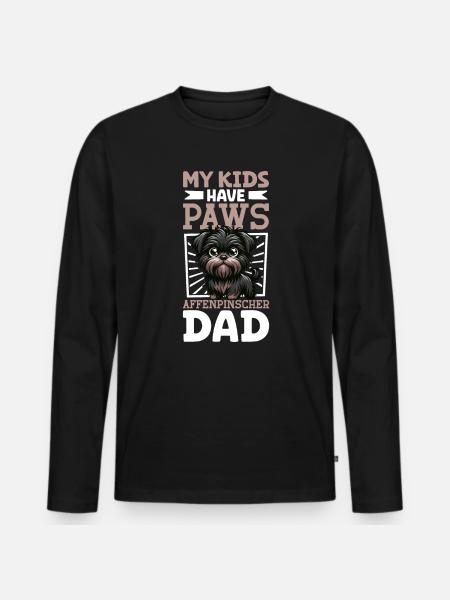 Affenpinscher Papa - Men's Premium Organic Long Sleeve Shirt - black