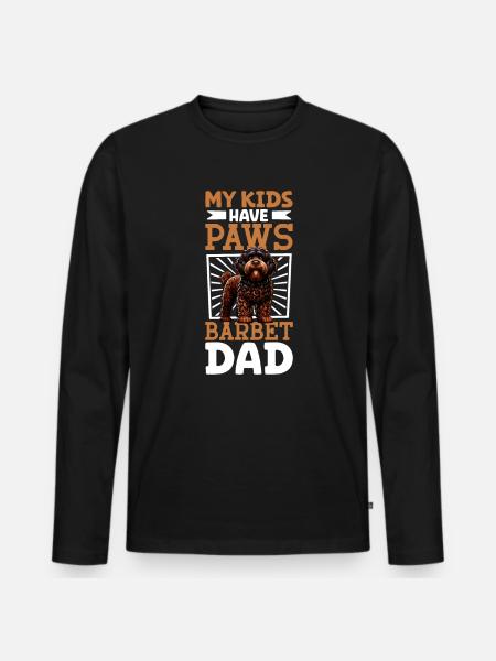 French Water Dog Dad - Men's Premium Organic Long Sleeve Shirt - black