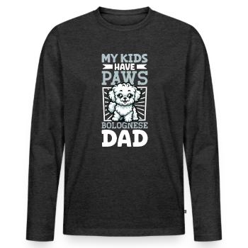 Papa bolognais - T-shirt manches longues Premium bio Homme - anthracite chiné - Devant - Nico (187cm)
