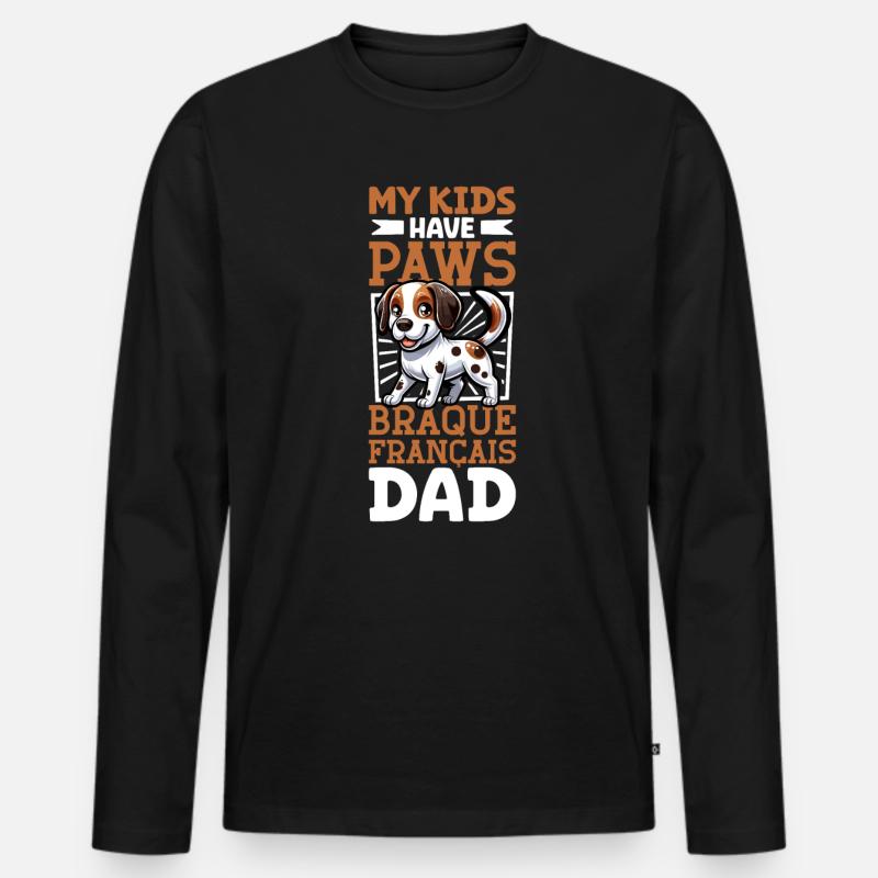 Braque Français Papa - Männer Premium Bio Langarmshirt - Schwarz