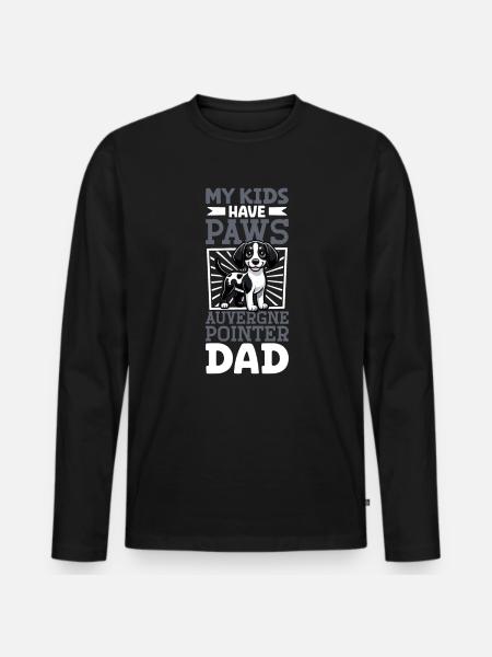 Braque d'Auvergne Papa - Men's Premium Organic Long Sleeve Shirt - black