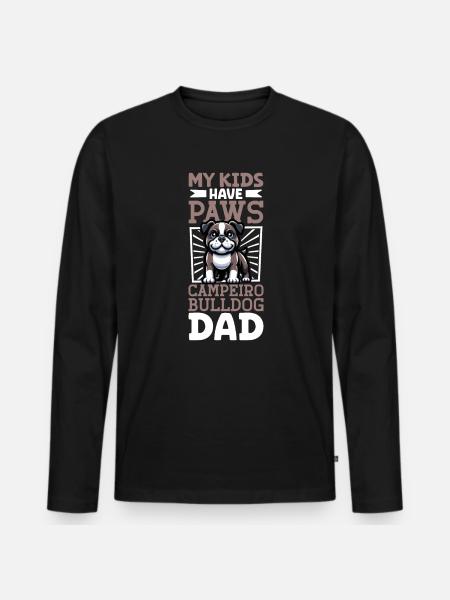Campeiro Bulldog Dad - Men's Premium Organic Long Sleeve Shirt - black
