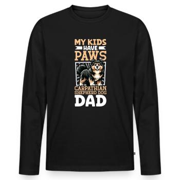 Chien de berger des Carpates papa - T-shirt manches longues Premium bio Homme - noir - Devant - Nico (187cm)