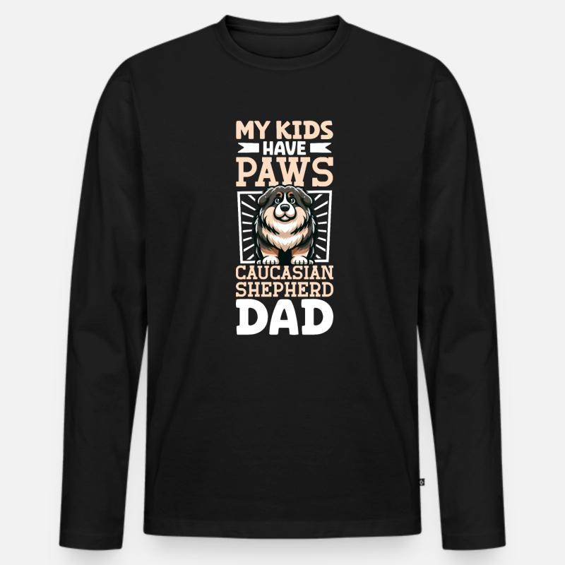 Kaukasischer Owtscharka Papa - Männer Premium Bio Langarmshirt - Schwarz