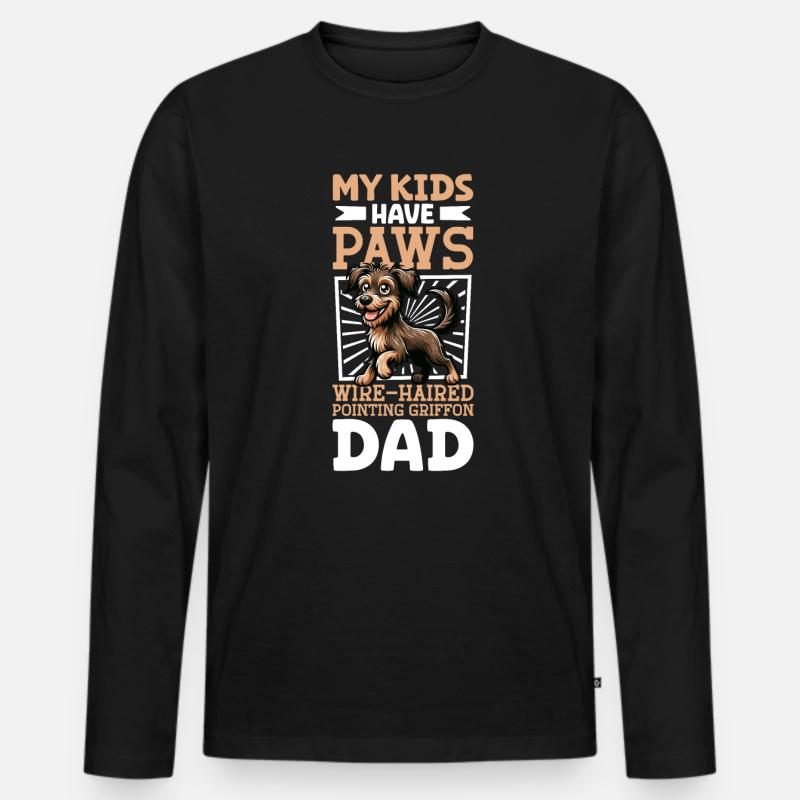 Cesky fousek Papa - Männer Premium Bio Langarmshirt - Schwarz