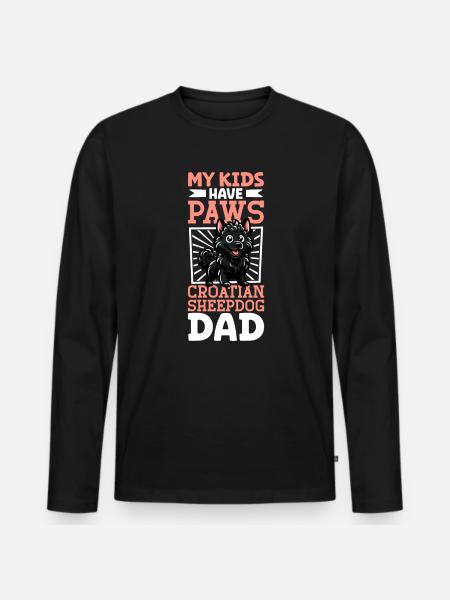 Croatian Shepherd Dad - Men's Premium Organic Long Sleeve Shirt - black